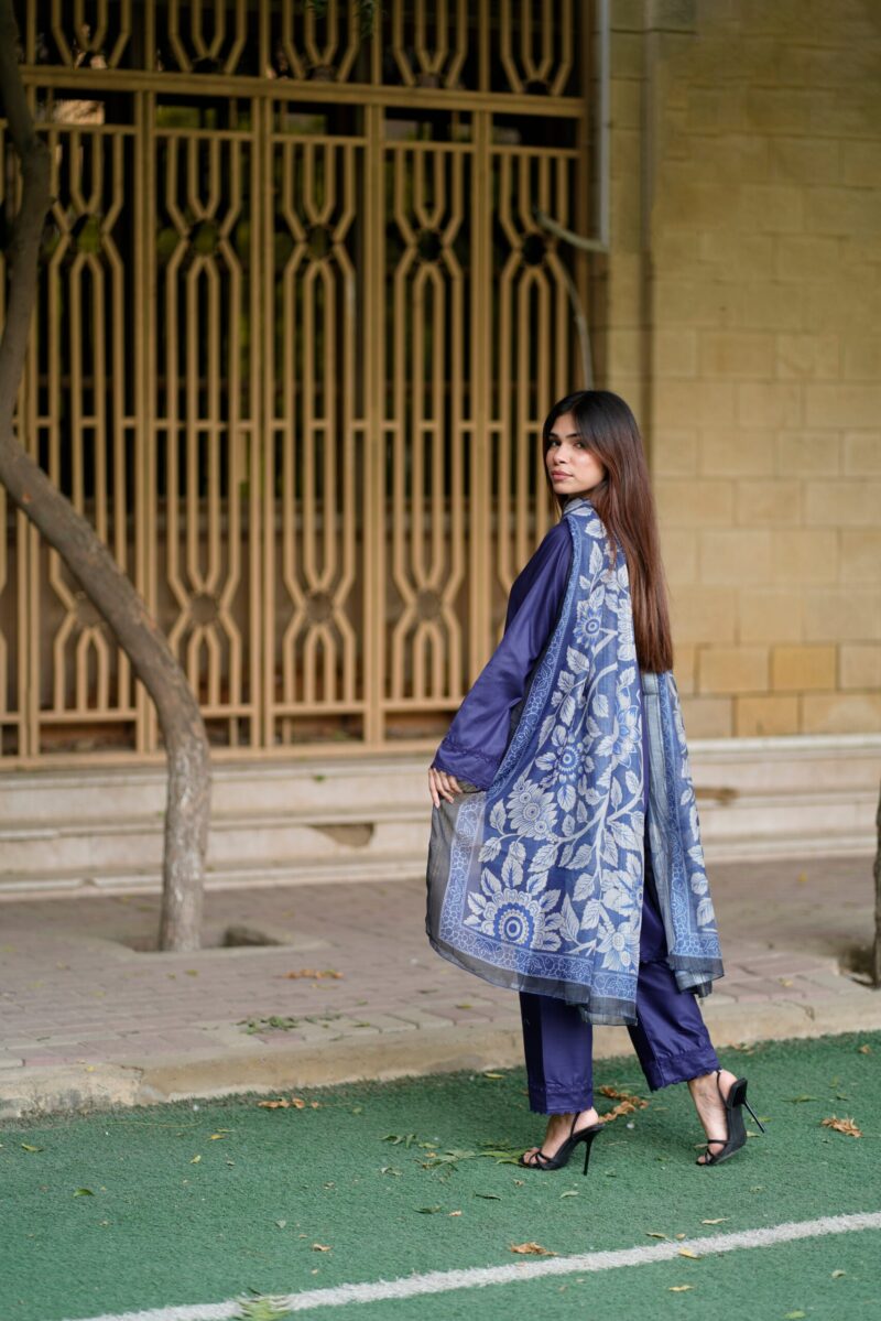 Nayyab - 3 Piece Stitched Cotton Dress