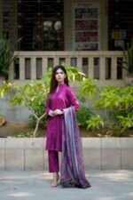 Aabroo - 3 Piece Stitched Cotton Dress