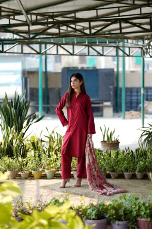 Gul-e-Anar - 3 Piece Stitched Cotton Dress