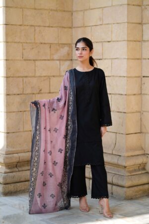 Shab-e-Siyah - 3 Piece Stitched Cotton Dress
