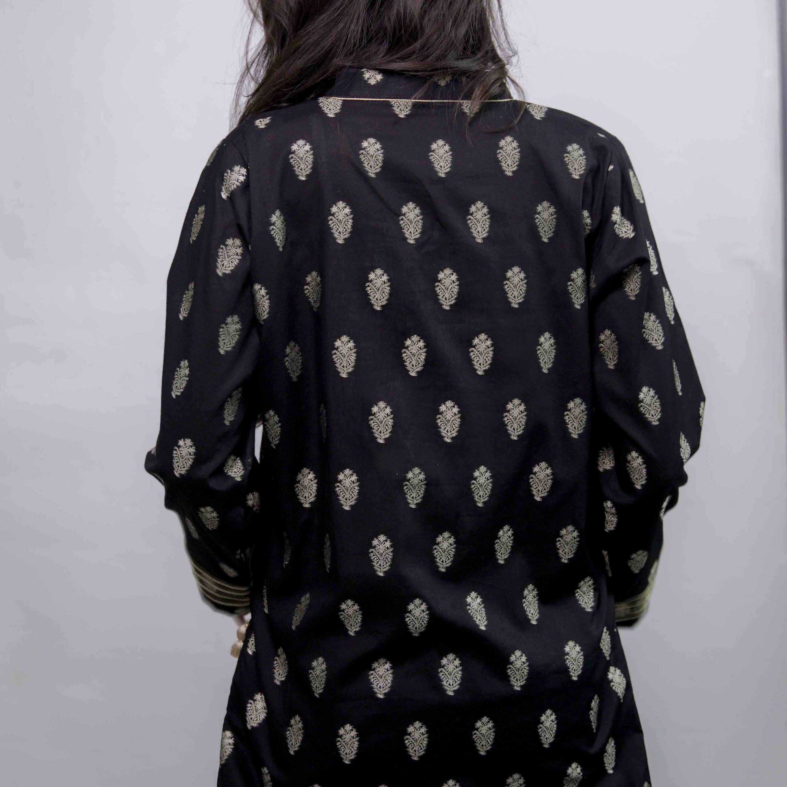 Siyah Noor - Black Jacquard Lawn - Image 3
