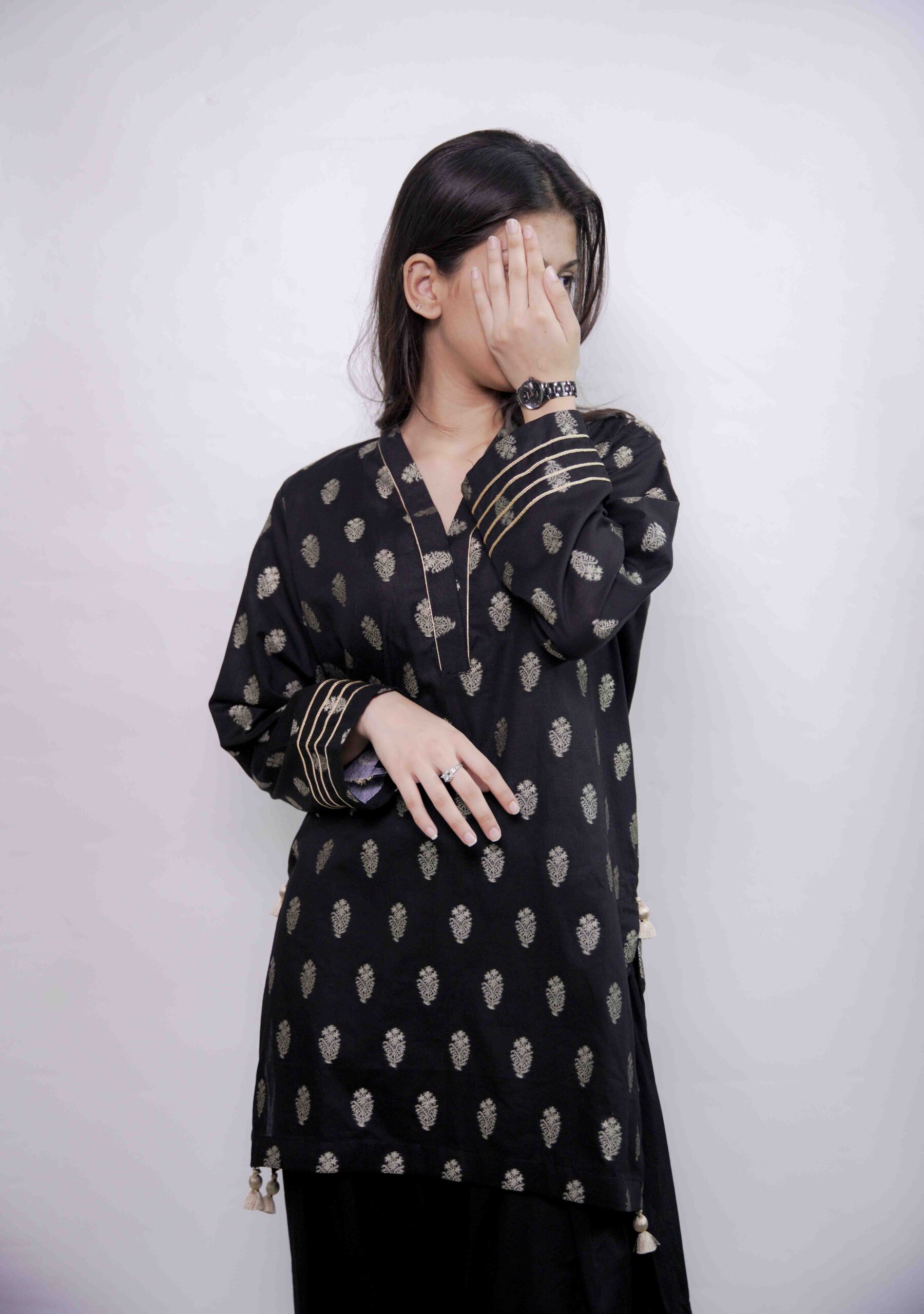 Siyah Noor - Black Jacquard Lawn - Image 6