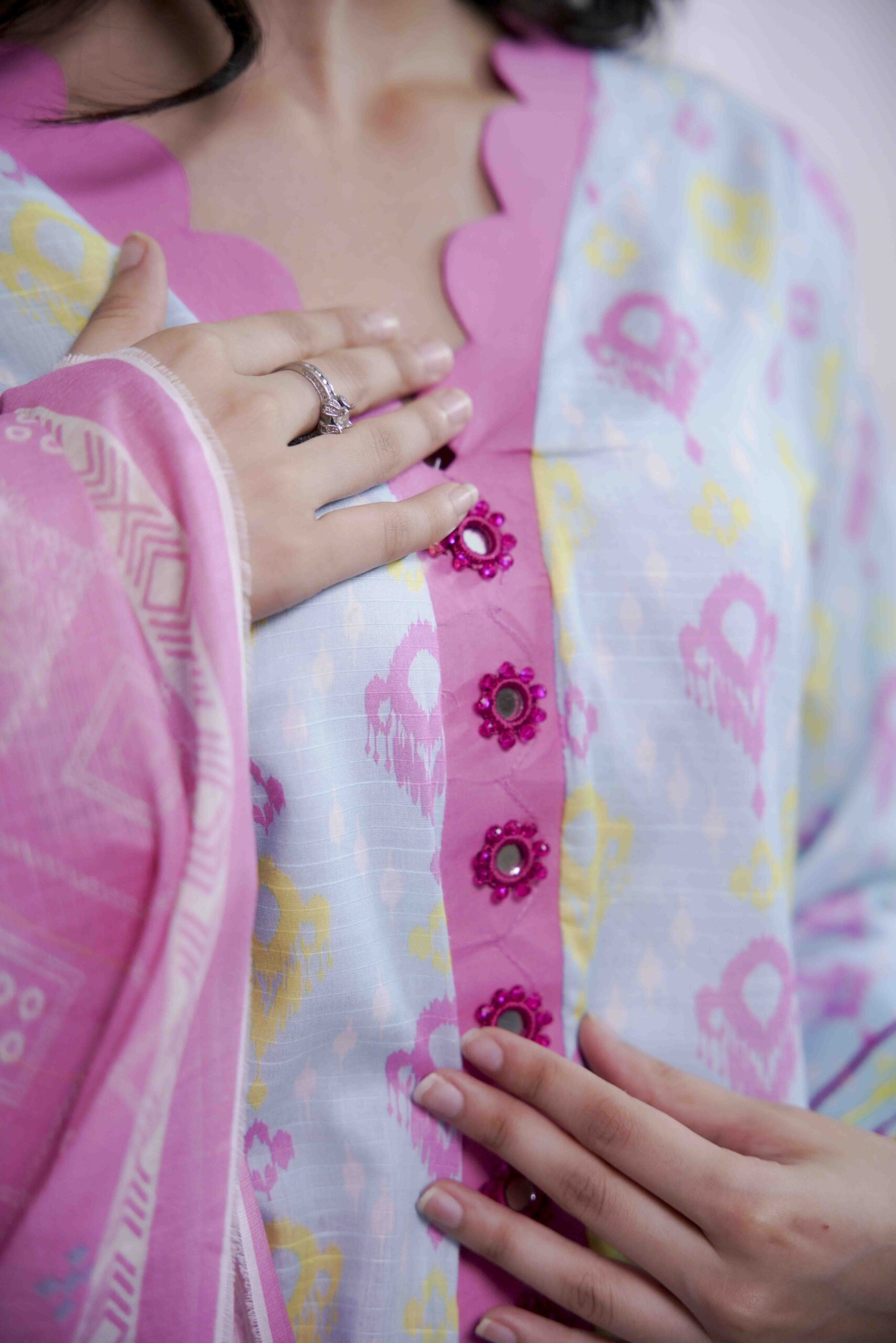 Riwayat - Blue Doriya Lawn 3 Piece Suit - Image 5