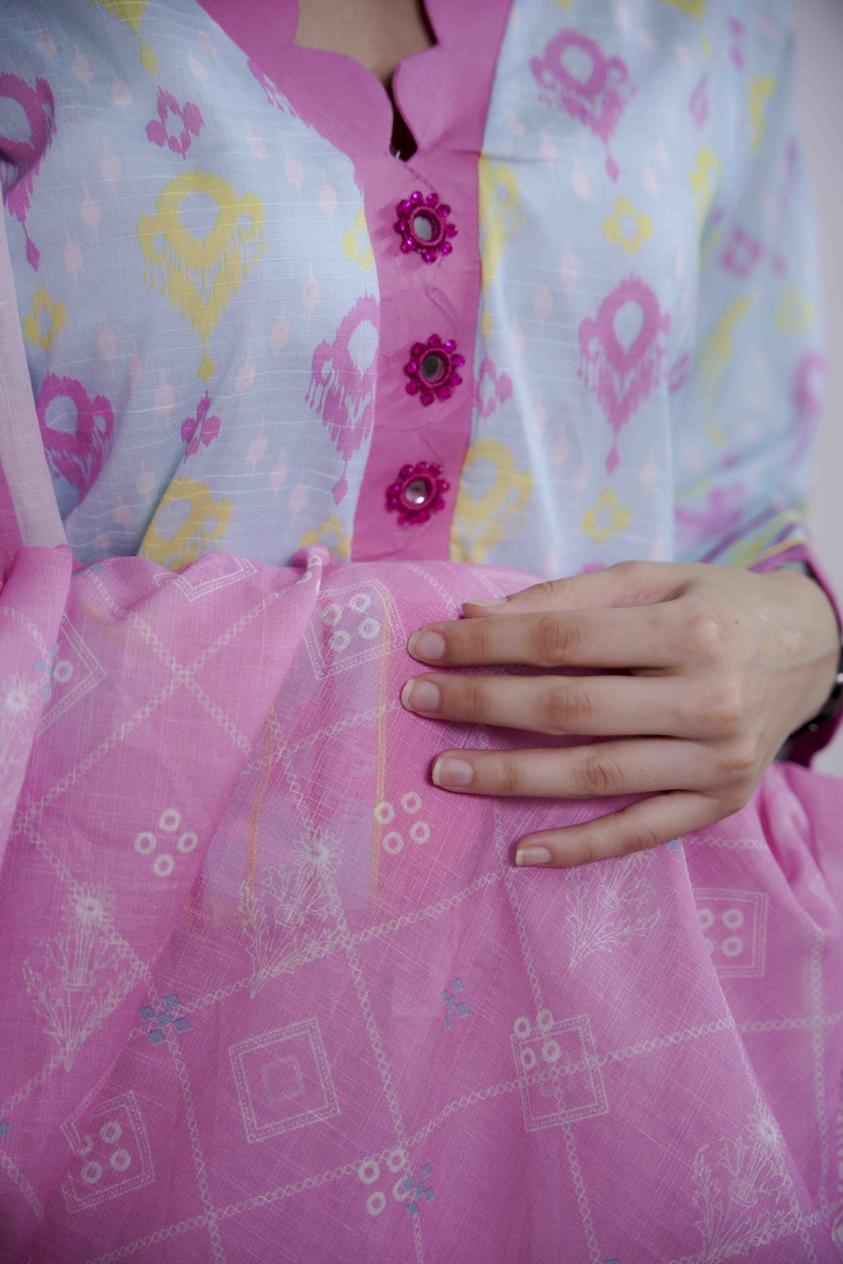 Riwayat - Blue Doriya Lawn 3 Piece Suit - Image 7